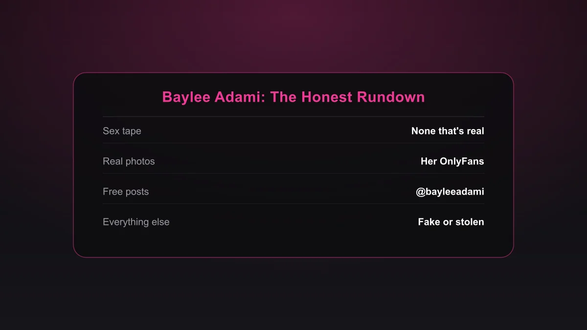 Baylee Adami honest rundown infographic